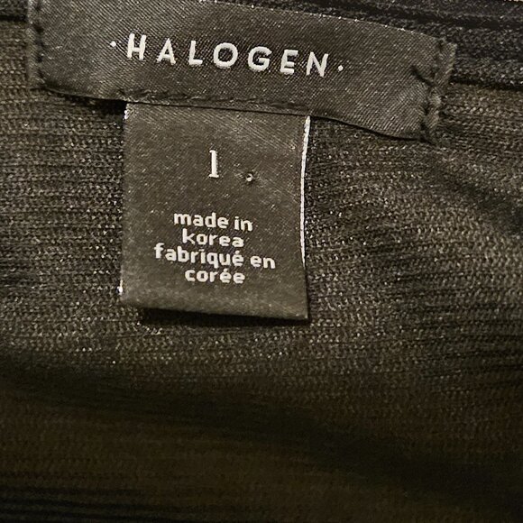 NWT Halogen Sheer Black Long Sleeve Boat Neck Top Size Large - Picture 5 of 6